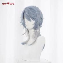 Load image into Gallery viewer, UWOWO Sunday Wig Game Honkai: Star Rail Sunday Cosplay Wig Long hair Grey blue 48cm Wig
