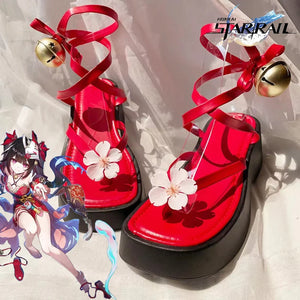 Game Honkai:Star Rail Sparkle Cosplay Shoes Adult Women PU Leather Flat Shoe Costume Accessory Halloween Party Foot Boots Props