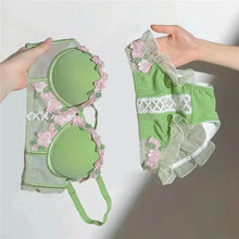 Load image into Gallery viewer, Black Mesh Embroidery Lingerie Set for Women Sexy Seamless Bras and Panty Set 2 Piece No Wire Bralette Mujer Lenceria Para Damas
