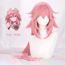 Load image into Gallery viewer, Yae Miko Cosplay Wig Women 85cm Long Pink Wig Cosplay Anime Cosplay Wigs Heat Resistant Synthetic Wigs Halloween
