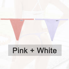 Load image into Gallery viewer, 2PCS/Set Cotton Panties Sexy G-String Women&#39;s Underwear T-Back Lingerie for Female Panties Underpants Briefs Thong Intimates
