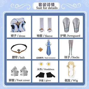 Genshin Impact Game Lumine Cosplay Costumes Halloween Carnival Party Clothes for Women Girls Cute Dress Suit Wig Full Sets