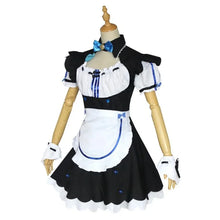 Load image into Gallery viewer, NEKOPARA Cosplay Chocola Vanilla Cosplay Maid Dress  Women Girls Full Set  Cute Lolita Halloween Party Outfits with Wig

