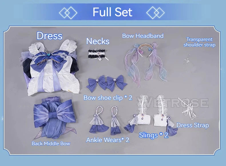 【Wetrose】In Stock Kokomi Maid Cosplay Costume Genshin Impact Artist's Exclusive Fanart Sangonomiya Dress Set Wig Halloween Xmas