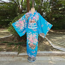 Load image into Gallery viewer, Cosplay Costume Traditional Japanese Kimono Japanese Style Printed Floral Sakura Girl Kimono Dress Elegance Asian
