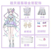 Load image into Gallery viewer, 【Wetrose】In Stock NEEDY GIRL OVERDOSE Amechan K Angel Cosplay Costume Game Seifuku Full Set JK Chou Zetsu Sai Kawa Ten Shi Chan
