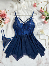 Load image into Gallery viewer, Transparent Red Sexy Lingerie Women&#39;s Underwear See Through Sleepwear Lace Nightdress And Panty Pijamas Sets Female Sexy Nighty
