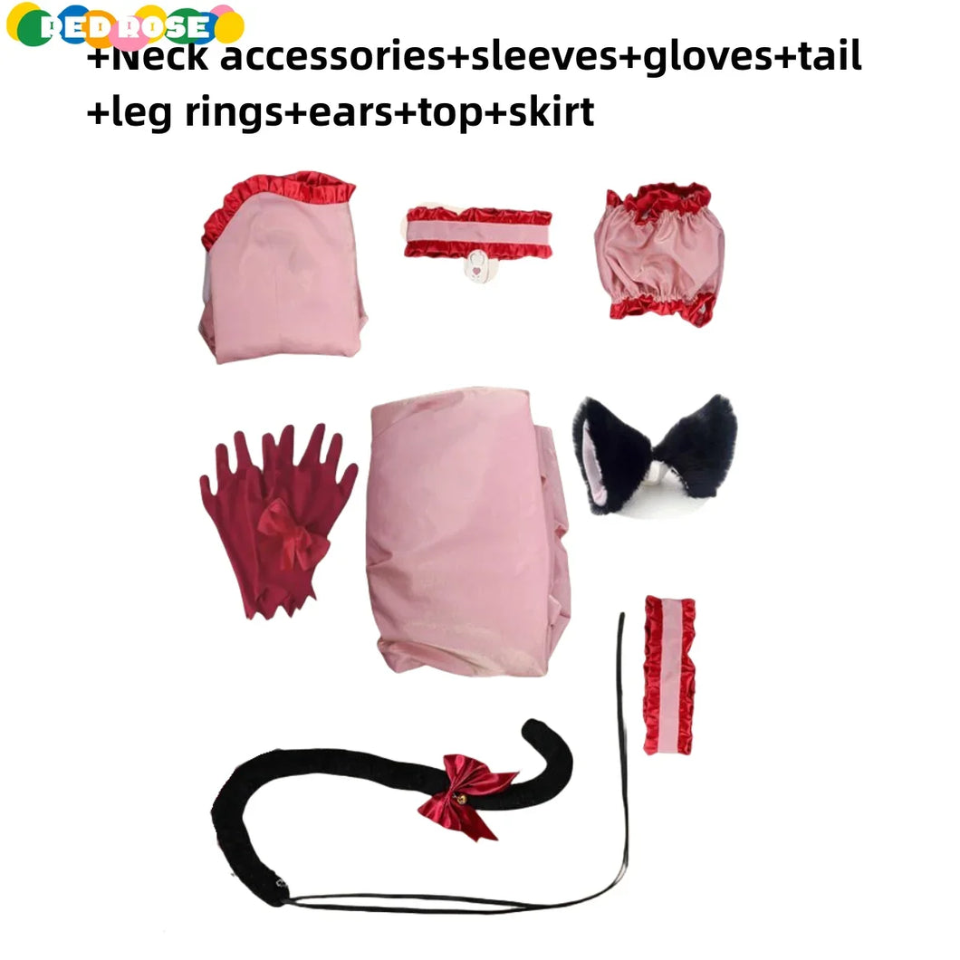 Anime Tokyo Mew Mew Momomiya Ichigo Cosplay Costume Mew Ichigo Wig Pink Lolita Fluffy Skirt Woman Lovely Kawaii Halloween Suit