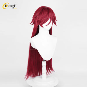 In Stock Anime Grell Sutcliff Synthetic Hair Unisex 90cm Rose Red Wig Heat Resistant Hair Halloween Cosplay Anime Wigs + Wig Cap