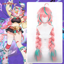 Load image into Gallery viewer, UWOWO Varesa Wig Game Genshin Impact Varesa Cosplay Wig With Ponytail Long Pink and Green Hair
