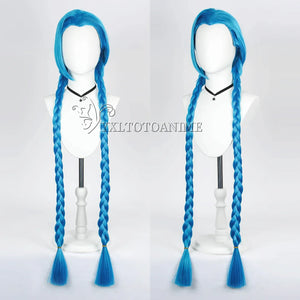 in stock Asian size LOL Jinx Cosplay Costume Anime LOL Arcane Jinx Cosplay outfit  Halloween Suit Costume jinx  wigs shoes