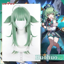 Load image into Gallery viewer, IN STOCK UWOWO Honkai Star Rail Huohuo Cosplay Wig HSR Huo Huo Cosplay Wigs Green Middle Hair
