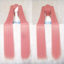 Load image into Gallery viewer, HAIRJOY Synthetic Hair Long Straight Green Cosplay Wig with 2 Clips in ponytails Vocaloid Hatsune Miku Costume Wig
