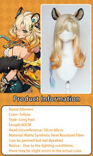 Load image into Gallery viewer, UWOWO Xilonen Wig Game Genshin Impact Xilonen Cosplay Wig With Ears Yellow Hair Long Hair Halloween Wig
