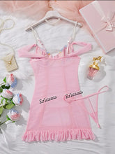 Load image into Gallery viewer, Sexy Lingerie Set Fancy Lingeries Sexy Hot Halter Bra See Through Outfit Ensemble Attractive Chest Suspenders Underwear
