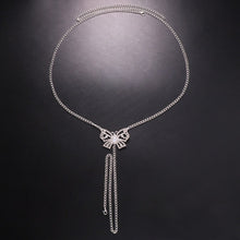 Load image into Gallery viewer, Crystal Butterfly Pendant Waist Body Chain Bikini Panties Belly   Thong G String  Jewelry Women
