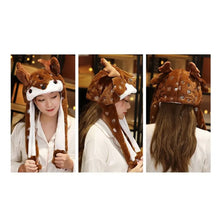 Load image into Gallery viewer, Creative Kawaii Cosplay Party  Hat  Christmas Novelty Cap Ear Moving Hat Santa Game Hat Jumping Up Cap
