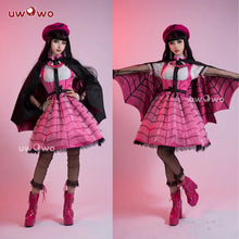 Load image into Gallery viewer, IN STOCK UWOWO Draculauraa Cosplay Costume Pink Suit Vampiree Female Little Devil Cosplay With Cape Hat Halloween Costumes
