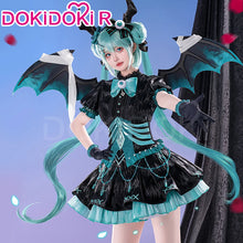 Load image into Gallery viewer, MIKUU Cosplay Costume Game Cosplay DokiDoki-R Mikku Cosplay Women Cute Black Green Lolita Dress Costume Mikuu Cosplay Wig
