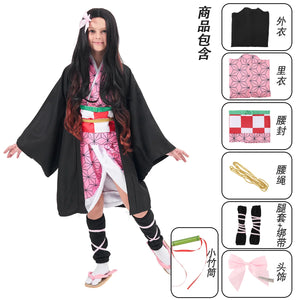 Halloween costume new anime demon killer cosplay Tanjiro Nezuko cosplay children Shinobu costume Japanese anime Halloween costum