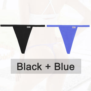 2PCS/Set Cotton Panties Sexy G-String Women&#39;s Underwear T-Back Lingerie for Female Panties Underpants Briefs Thong Intimates
