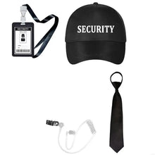 Load image into Gallery viewer, Security Guard Cosplay Costume including Black Glasses Earpiece And Neck Tie
