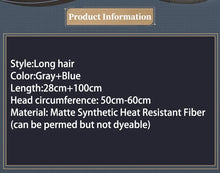 Load image into Gallery viewer, UWOWO Jinhsi Wig Game Wuthering Waves WuwWa Jinhsi  Cosplay Wig With Tonytail Long Hair Gray and Blue Hair
