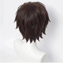 Load image into Gallery viewer, High Quality Dazai Osamu Cosplay Wig Anime Bungo Stray Dogs Cosplay Short Brown Heat Resistant Synthetic Hair Wigs
