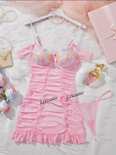 Load image into Gallery viewer, Sexy Lingerie Set Fancy Lingeries Sexy Hot Halter Bra See Through Outfit Ensemble Attractive Chest Suspenders Underwear
