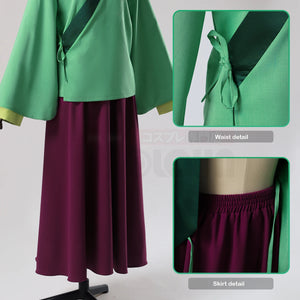 HOLOUN The Apothecary Anime Maomao Cosplay Costume Wig Elastic Skirt Green Top Rose Net Synthetic Fiber Cos Convention Gift