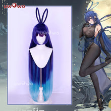 Load image into Gallery viewer, UWOWO Game Azur Lane New Jersey Dancing in the Moonlight Gown Boudoir Cosplay Wig Long Blue Hair Halloween Wig
