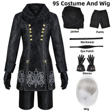 Load image into Gallery viewer, Anime Nier Automata Cosplay 9S Yorha 2B Cosplay Suit Male Women Outfit Wig Disguise Costume Plus Size Fancy Party Black Dress
