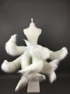 Game LOL Cosplay Costumes Fox LOL Ahri Nine Tailed Upgraded Transform-model Tail Cosplay White 3 Sizes