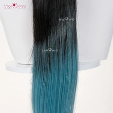Load image into Gallery viewer, UWOWO Dan Heng Wig Game Honkai Star Rail Dan Heng • Permansor Terrae Cosplay Wig Long Hair Black and Green  Halloween Wig
