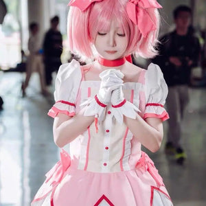 Cosplay Anime Magical Girl Kaname Madoka Cosplay Costume Bow Arrow Magica Kaname Dress Wig Kaname Madoka Outfits for Comic Con
