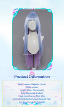 Load image into Gallery viewer, UWOWO League of Legends/LOL: Spirit Blossom SB Syndra Cosplay Wig Long Hair 85CM with Ponytail Blue Purple Gradient
