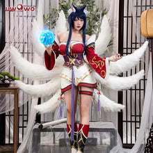 Load image into Gallery viewer, In Stock UWOWO League of Legends/LOL: Ahri Champion Nine Tails Wildd Riftt Game Cosplay Costume Ahri Halloween Cosplay
