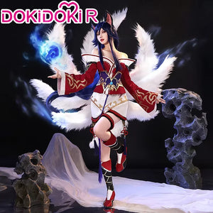 IN STOCK Ahrii Cosplay Costume Game Cosplay【Size XS-2XL】DokiDoki-R Cosplay Costume Ahrii Tails Shoes Plus Size Ahrii Cosplay