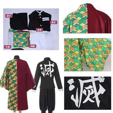Load image into Gallery viewer, Anime Demon Slayer Tomioka Giyuu Cosplay Costume Accessories Suit Uniforms Kimetsu No Yaiba Costumes Wig Child Adult Gift
