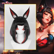 Load image into Gallery viewer, UWOWO Ahri Wig Game League of Legends/LOL: Ahri After Hours Mythic Variant Cosplay Wig With Ears ShortBlack Wig Halloween Wig
