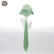 Load image into Gallery viewer, UWOWO Game Genshin Impact Cosplay Sucrose Cosplay Wig for Halloween Suit 85cm Green Highlights Gradient Long Hair Heat Resistant

