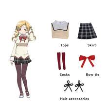 Load image into Gallery viewer, Anime Puella Magi Madoka Magica Akemi Homura Kaname Madoka Cosplay Costume Miki Sayaka  Sakura Kyouko Campus Uniform Wig Shoe
