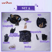 Load image into Gallery viewer, IN STOCK UWOWO Cheshiree Cosplay Game Azur Lanee Cheshiree Cait Sith Crooner Gown Cosplay Costume with shawl Halloween Costume
