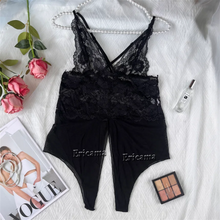 Load image into Gallery viewer, Sexy Lingerie Lace Transparent Lingerie Set Bodysuit For Women Hollow Out Underwear Lace Up Teddy Erotic Lingerie Babydoll
