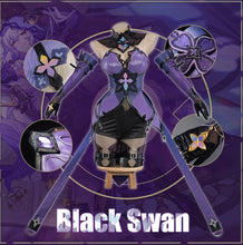 Load image into Gallery viewer, IN STOCK UWOWO Honkai Star Rail Black Swan Cosplay Costume Purple Dress Halloween costume
