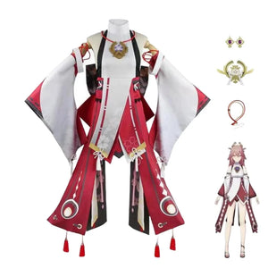 Game Impact Cosplay Yae Miko Cosplay Costumes Yae Miko Cosplay Wig Uniform Anime Chinese Style Halloween Costumes for Women