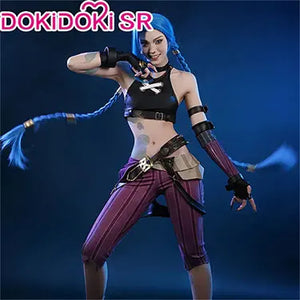IN STOCK Jinxx Wig Game DokiDoki-R Women 38cm Hair Jinxx Cosplay Mask Tattoo Necklace Nails Bun Wig Luminous Ball Free Cap