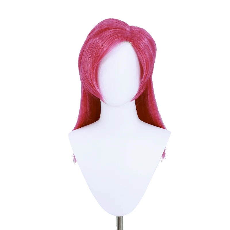 UWOWO Tecnaa Cosplay Wig Fairy Wings Cosplay Wig Long Hair Pink Red Hair Women Hair