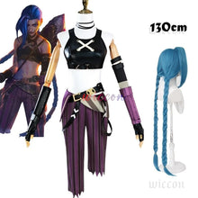 Load image into Gallery viewer, Anime Game LOL Arcane Cosplay Costume Crit Loli Jinx Cosplay Loose Cannon Cosplay Outfit Shoes Wig Sexy Women Carnival Costume

