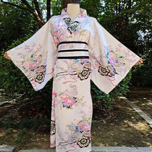 Load image into Gallery viewer, Cosplay Costume Traditional Japanese Kimono Japanese Style Printed Floral Sakura Girl Kimono Dress Elegance Asian
